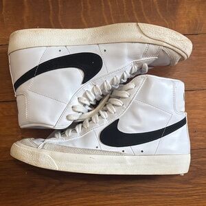 Nike White and Black High-Tops with Red Accents